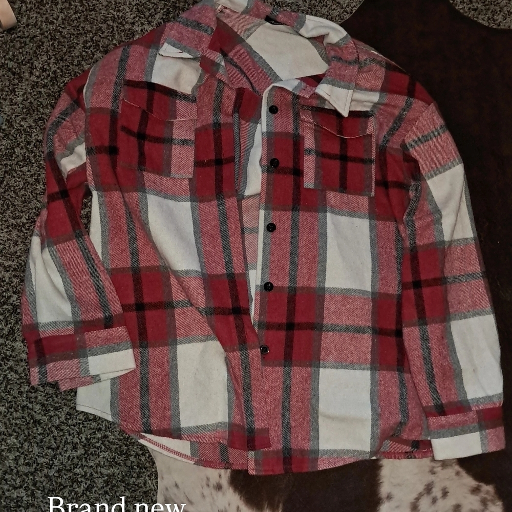 Plaid Jacket - Red and White